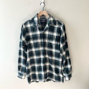 POLO SPORT RALPH LAUREN Green and White Plaid Flannel Shirt